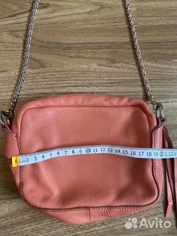Кожаная сумка Zara персикового цвета Кожаная сумка Zara персикового цвета