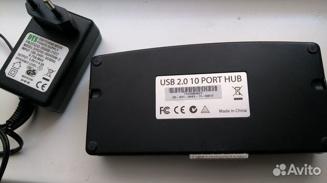 USB 2.0 хаб на 10 портов с бп 5В/4А
