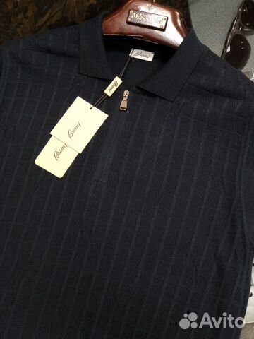 Brioni трикотажное поло синее Brioni трикотажное поло синее
