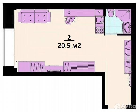 Студия, 20.5 м², 1/5 эт. Студия, 20.5 м², 1/5 эт.