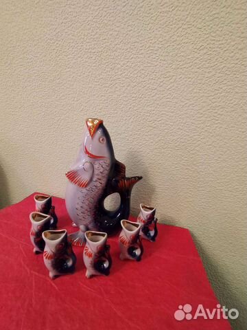 Штоф и 6 стопок фарфоровые 