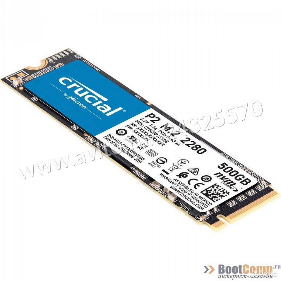 Диск SSD M.2 PCI-E 500Gb Crucial P2 Series CT500P2 84012410120 купить 2