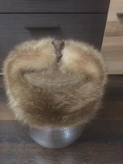 Шапка ушанка с мехом енота