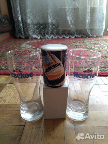Пивные промо бокалы и открывашка невское