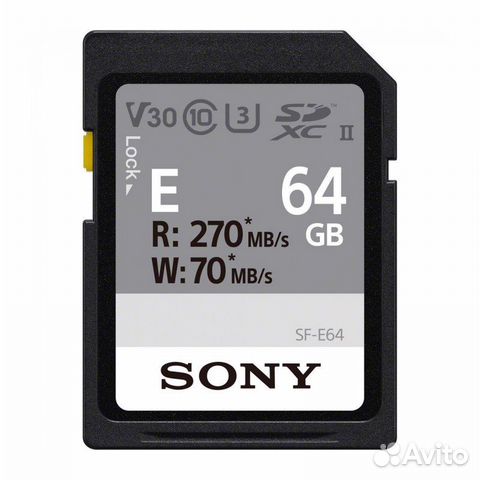 Карта-памяти sdxc 64GB Sony SF-E UHS-II U3 V30 270