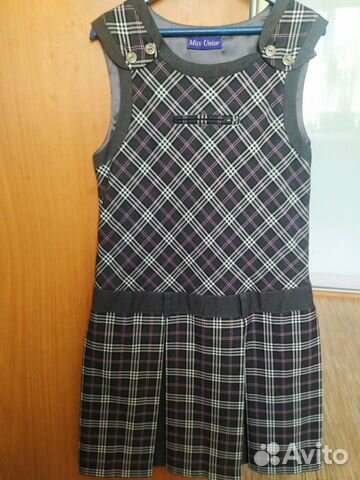 Сарафан школьный и кардиган на рост 140+6 см