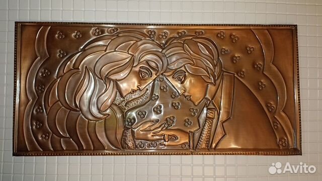 Панно-чеканка на толстой меди, 60-е годы