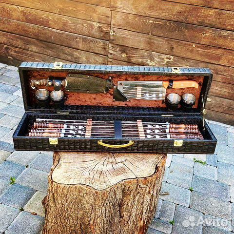 Шашлычный набор шампуров подарочный