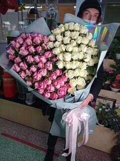 Огромные букеты из 101, 201, 301,55,75 55 Розы