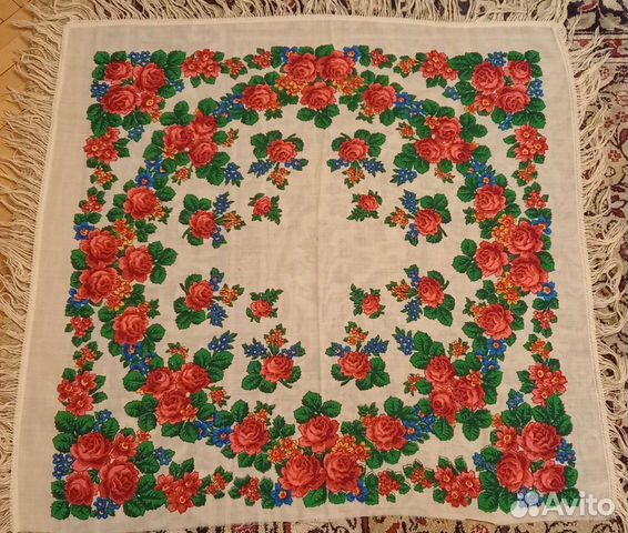 Павловопосадский платок, шерсть (Новый)