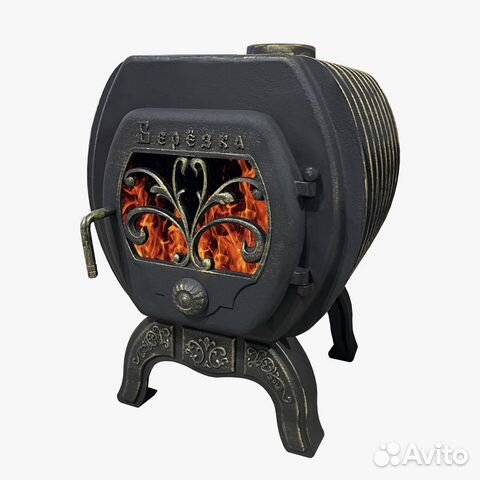 Печь чугунная отопительно-варочная 200 м.куб