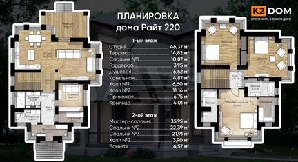 Коттедж 208 м² на участке 9,6 сот.