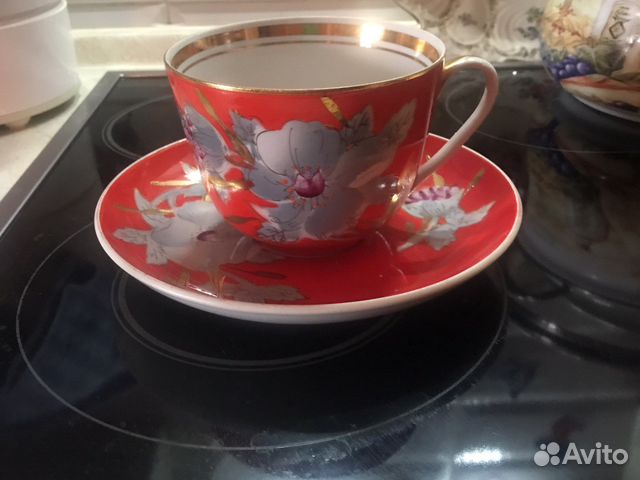 Большая чашка с блюдцем, Мальва