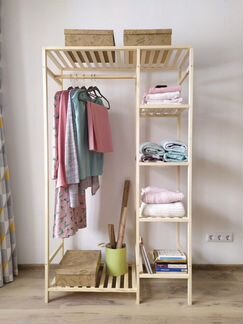 Вешалка напольная из дерева, гардероб, прихожая