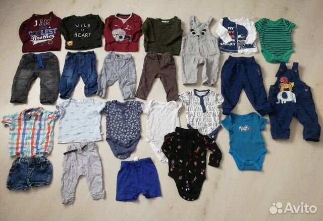Фирменные вещи пакетами на мальчика от 0 до 2 лет