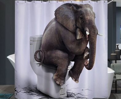 Занавеска для душа 3D слон