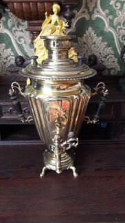 Антикварный угольный самовар Салищев, Цыган