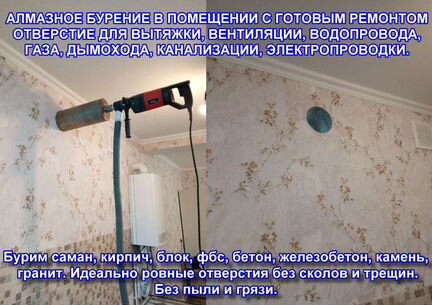 Алмазное Сверление (Бурение) Отверстий. Резка стен