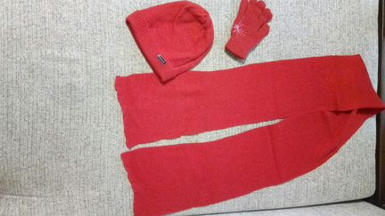 Шапка,шарф,перчатки(комплект) -весна,зима