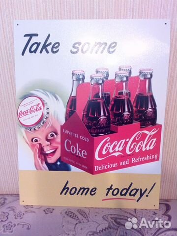 Декоративная настенная табличка “Coca-Cola”. США