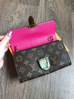 Кошелек Louis Vuitton croisette клатч LV ярко-роз