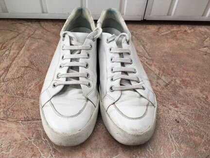 Белые кеды Geox из натуральной кожи