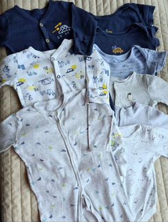 Песочники и боди mothercare 1-3мес 9 предметов