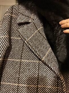 Пальто Новое Шерсть 70 чернобурка песец р.40 Xs S