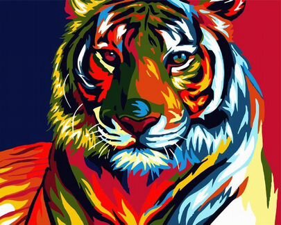 Картина для раскрашивания по номерам. Тигр