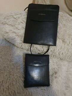 Нагрудный кожаный кошелёк на кожаном шнурке италья