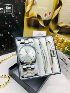Милый женский набор Tissot часы + два браслета