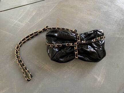 Chanel Baluchon Clutch Midnight Swim Quilted Black