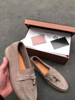 Мокасины Loro Piana Summer Charms Walk замша беж