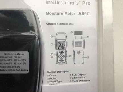 Игольчатый влагомер для дерева SmartSensor AS971