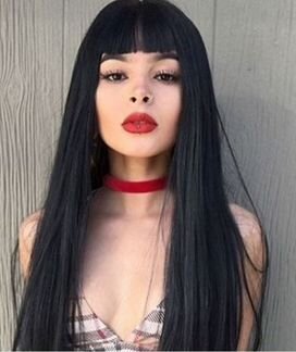 Парик длинный черный Helena 71 см