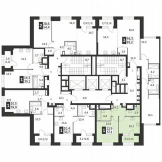 1-к квартира, 37.1 м², 3/38 эт.