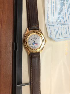 Часы наручные Чайка 1601А, покрытие - золото 24 ка