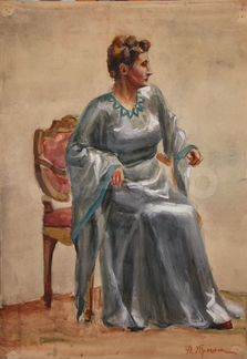 Трошин Н.С.(1897-1990) Портрет дамы в сером