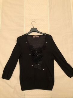 Черный свитер John Galliano с отделкой