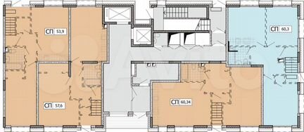 1-к квартира, 54 м², 1/45 эт.