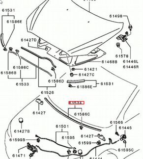 Уплотнитель капота Mitsubishi Lancer 5902A020