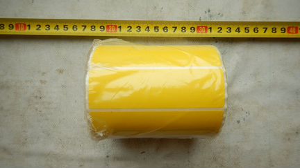 Желтые 100х30 этикетки наклейки стикеры