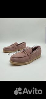 Мокасины лоро пиана розовые