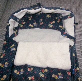 Конверт меховой для малыша в коляску или санки