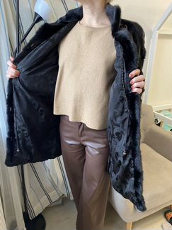 Шуба норковая чёрная 42-44