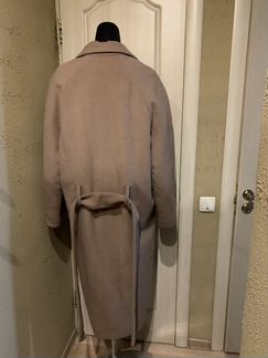 Роскошное оверсайз утеплённое пальто taupe, длинно