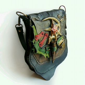 Сумка натуральная кожа Назад в СССР ручная работа