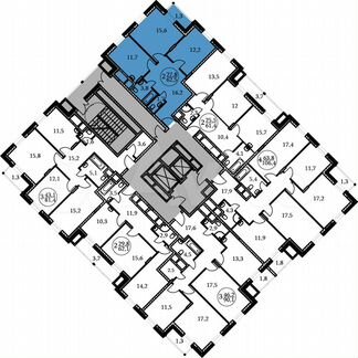 2-к квартира, 62.5 м², 2/17 эт.