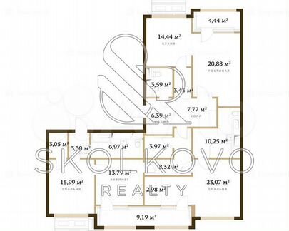 4-к квартира, 147.8 м², 16/17 эт.