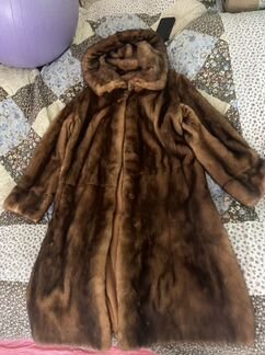 Шуба норковая с капюшоном